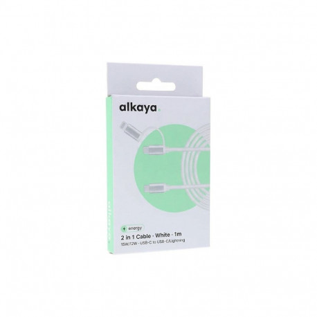 Alkaya andmesidekaabel Speed Flex 65W 1m punutud, valge