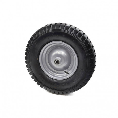 Durable wheel with rubber tire for wheelbarrow with metal rim 4.00-8 8PR pneumatic silver G71017 GEK