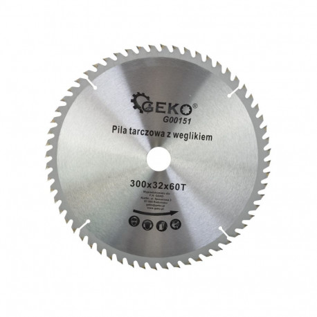 Geko Circular Saw Blade G00151, 300mm, 32mm, 60T, Tungsten Carbide teeth, high-quality steel