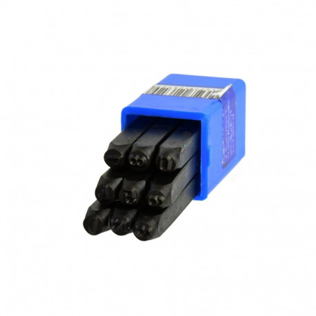 Geko Figure Punch Number Stamps Set 9pc, 4.0mm, carbon steel, 9 pieces