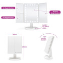 Rio 24 LED Touch Dimmable Makeup Mirror, White