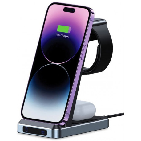 Tech-Protect juhtmevaba laadija A26 3in1 QI15W, must (avatud pakend)
