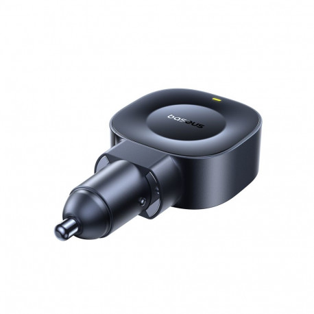 Autolaadija 12-24V 45W USB-C PD koos sissetõmmatava 0,8m USB-C kaabliga PrimeTrip VR2, must