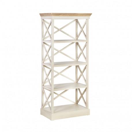 Bookcase SAMIRA 72x36xH153.5cm, w/ 4 shelf, color: antique white / brown