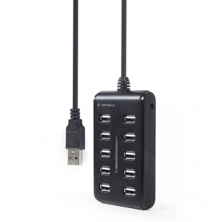 HUB USB 2.0 10 ports black