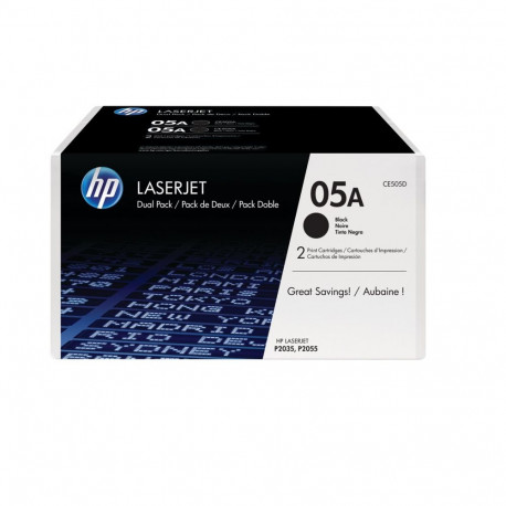 HP toonerkassetid 05A LaserJet 2-pakk originaalsed, must