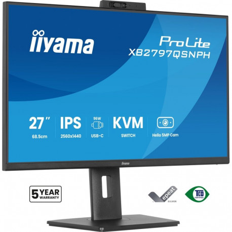iiyama ProLite XB2797QSNPH-B1 computer monitor 68.6 cm (27") 2560 x 1440 pixels Quad HD LED Black