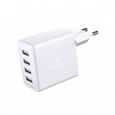 Swissten Smart IC Premium Travel Charger 4 x USB 4A / 20W With Automatic Optimal Power Charging