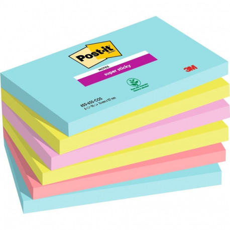 Märkmepaber iseliimuv POST-IT 655 Super Sticky Cosmic, 76x127mm (pakis 6x90l.)