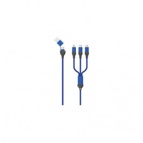 2GO 797360 USB cable 1.2 m USB A/USB C USB C/Micro-USB B/Lightning Black, Blue