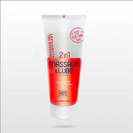 HOT massaaži- ja libestusgeel 2-ühes, maasikas