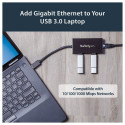 "StarTech PORTABLE USB 3.0 HUB W/ GBE"