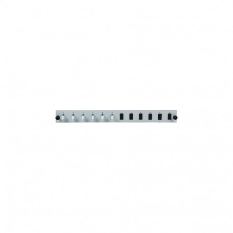 EFB Bestckte esipaneel 12-pordiline 6× LC duplex-liitmikuga OM3 vertikaalne, hall