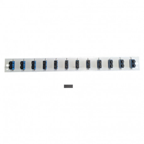 "EFB Bestckte Frontblende mit 12 x SC Duplex Kupplung OS2 vertikal, schwarz"