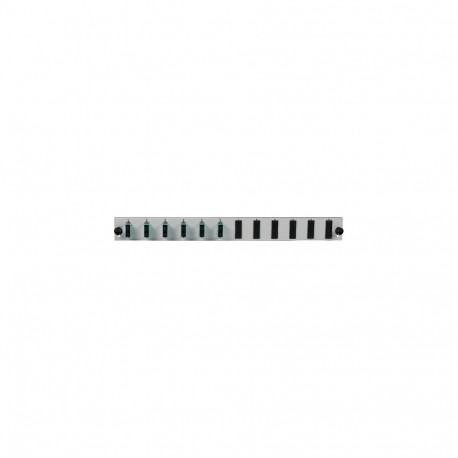 "EFB Bestckte 12 Port Frontblende mit 6 x SC Duplex Kupplung OM4 vertikal, grau"