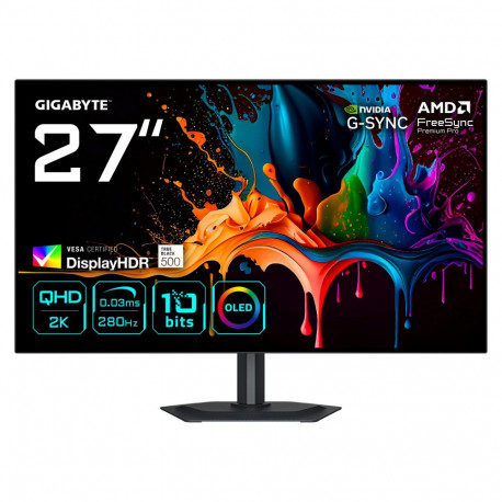 "68,6cm/27"" (2560x1440) GIGABYTE MO27Q28G WQHD WOLED 0,03ms 280Hz HDMI DisplayPort USB-C USB HDR VE