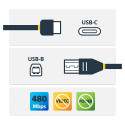 StarTech USB-C kuni USB-B printerikaabel M/M 0.5m USB 2.0