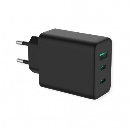 VALUE USB-laadija Euro-pistikuga 3-pordiga (Typ-A, 2x Typ-C) 65W GaN