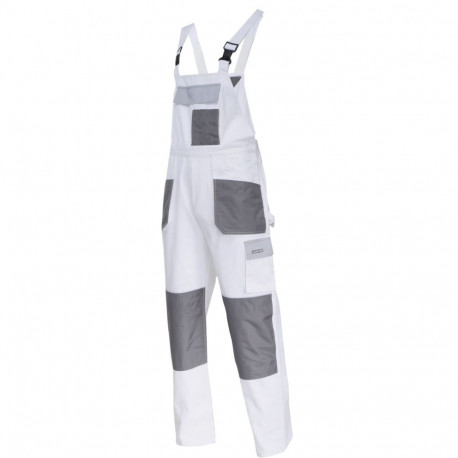 Ogrodniczki biało-szare 100% bawełna, "3xl (60)", ce, lahti