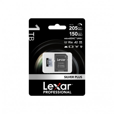 Memory Card - Lexar High-Performance Silver Plus microSDXC 1TB, 205 MB/s Read, 150 MB/s Write