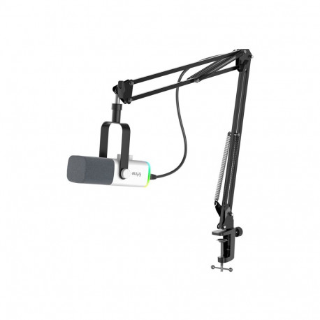 Microphone - Fifine AM8TW Dynamic USB/XLR Cardioid With Boom Arm, White