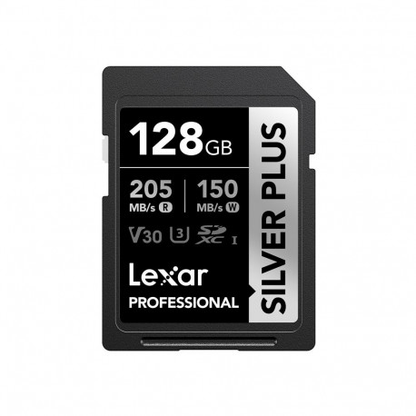 Memory Card - Lexar Professional SILVER PLUS SDXC 128GB 205 MB/s Read 150 MB/s Write