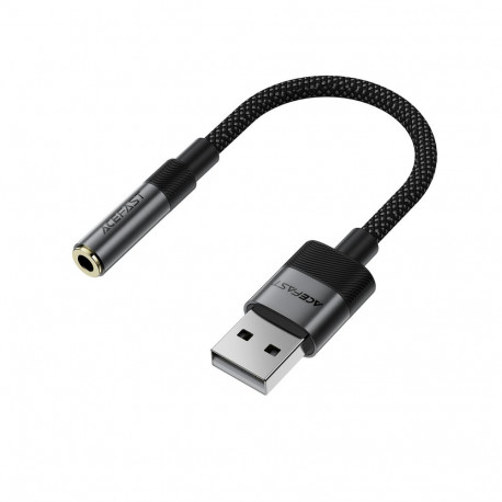 Acefast J13 USB-A to 3.5mm mini jack adapter - black