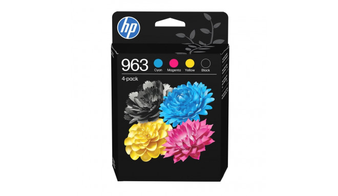 HP 963 4-pack must/tsüaan/magenta/kollane originaal tindikassetid