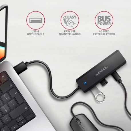 HUB USB-jaotur HUE-C2A 4-pordiga 5Gbps 2x USB-A + 2x USB-C