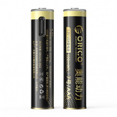 Orico Ener-G EG7C lithium battery 1.5V 500mWh AAA USB-C rechargeable battery 2 pcs.