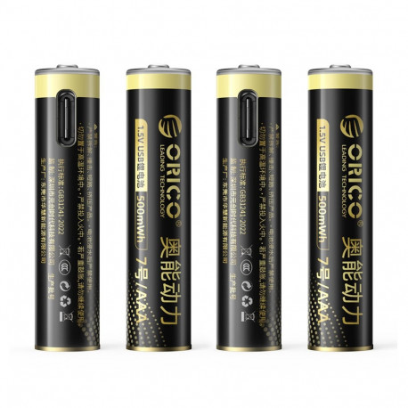 Orico Ener-G EG7C lithium battery 1.5V 500mWh AAA USB-C rechargeable battery 4 pcs.