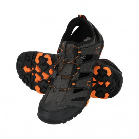 trekking-sandaalid PU/kootud hall-must-oranž, "44", lahti