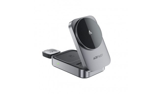 Acefast E22 3-in-1 Wireless Inductive Charging Station, MagSafe Compatible - Gray