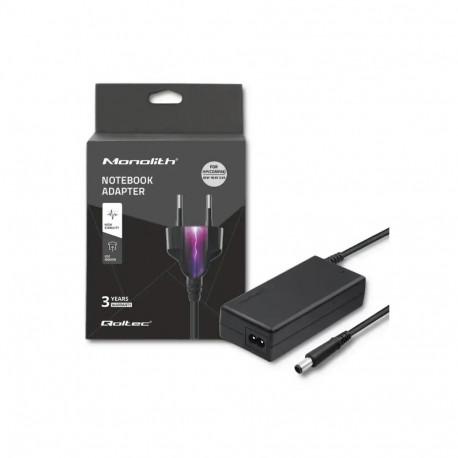Qoltec 50069 sülearvuti toiteadapter HP CQ 65W | 18.5V | 3.5A | 7.4*5.0+pin | +toitekaabel