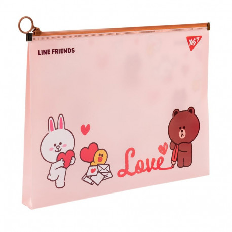 Tõmblukuga kott YES Line Friends Brown A4