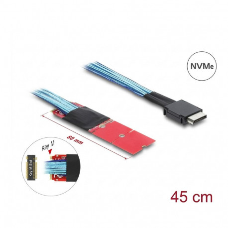 Delock M.2 Key M 1 x OCuLink SFF-8611 konverter 45 cm kaabliga