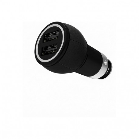 Azuri autolaadija 2 USB-pesaga, must