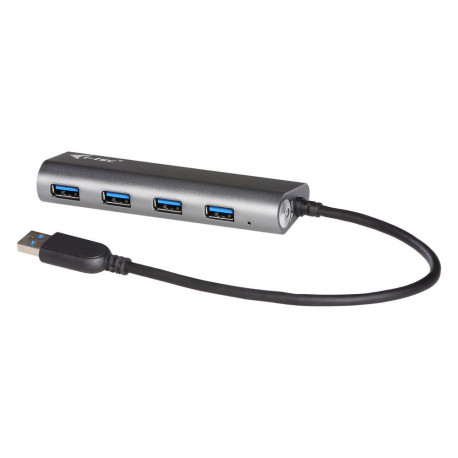 D I-TEC USB-jaotur USB 3.0 4-pordine alumiiniumist laadimisfunktsiooniga välise toiteadapteriga