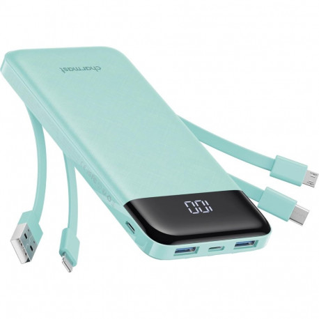 Powerbank 5V 3A 10000 mAh with built-in cables USB A / USB C / Lightning / Micro USB Charmast W1148 
