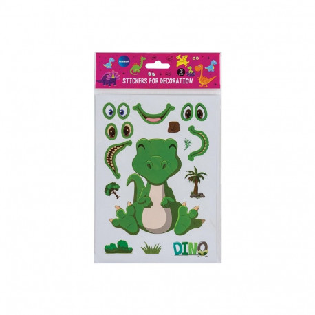 DECORATION STICKERS SET DINO 3 SHEETS