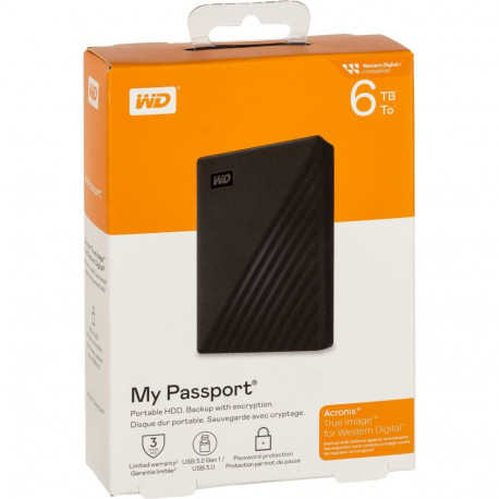 My Passport väline kõvaketas 6TB Micro-USB-B 3.2 Gen 1, must