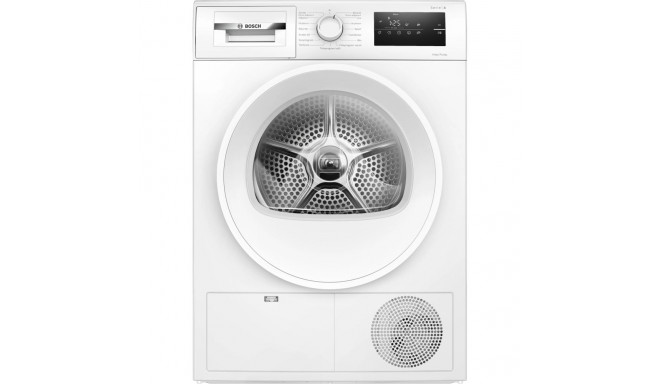 BOSCH Dryer WTH85V0MSN, 8kg, Energy class E, Heat Pump, White