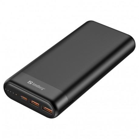 "Sandberg 420-62 Powerbank 20000mAh 65W QC3.0 USB-C/2xUSB-A Schwarz"