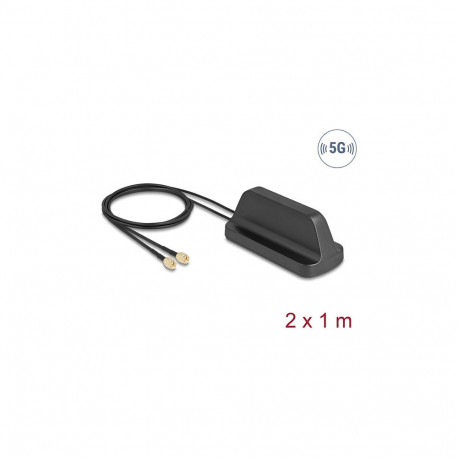 "5G LTE GNSS WiFi 6 MIMO Antenne 2 x SMA Stecker 2,1 - 3,0 dBi omnidirektional mit magnetischem Stan