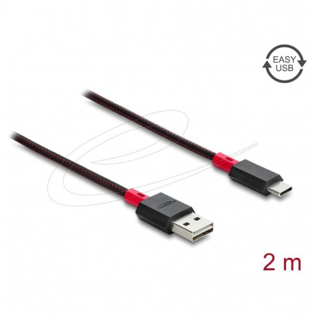 "Delock EASY-USB 2.0 Kabel Typ-A Stecker zu USB Type-C™ Stecker 2 m schwarz"