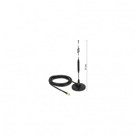 "DELOCK LTE Antenne SMA Stecker 6dBi starr omnidirektional mit magnetischem Standfus und Anschlusska