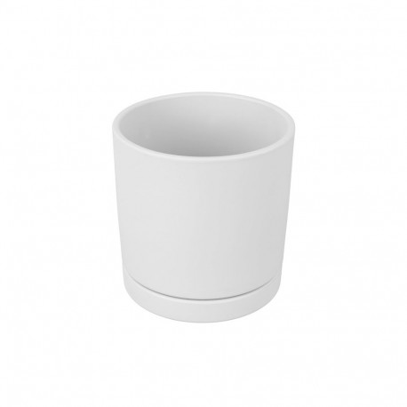 CERAMIC POT WITH SAUC VIENNA D17 MAT WHI