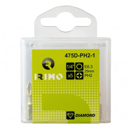 Torsion Diamond bit Irimo PH2 x 25mm 1/4", 5pcs