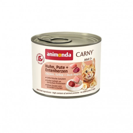 ANIMONDA Carny Adult kana-, kalkuni- ja pardisüdamed märg kassitoit 200g