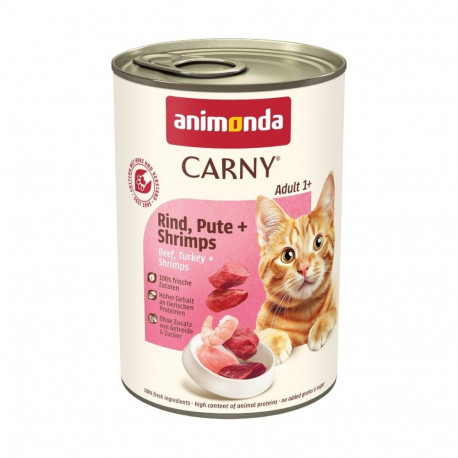 ANIMONDA Carny Adult veiseliha, kalkun, krevetid märg kassitoit 400g